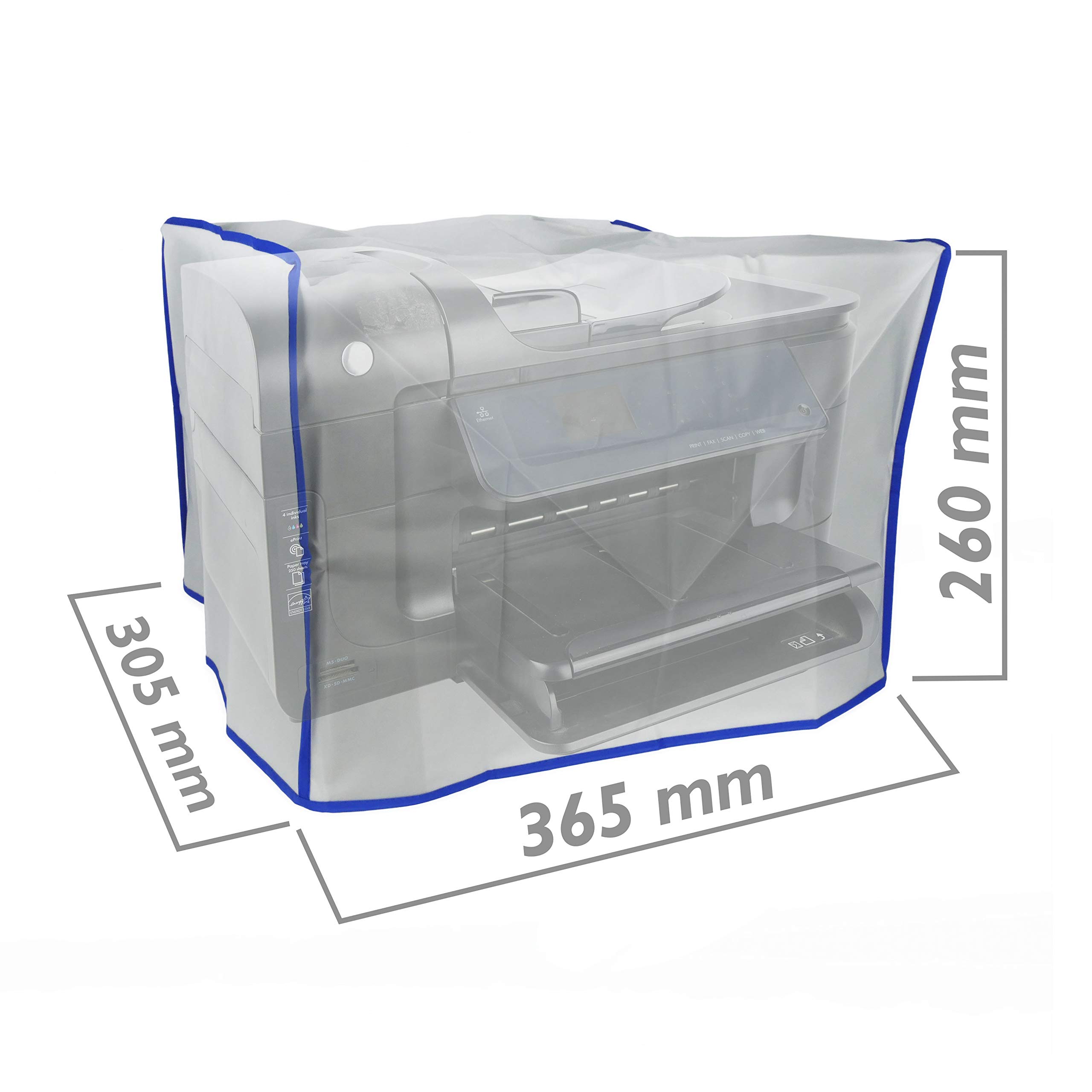 PrimeMatik AC10-VCES Osłona przeciwpyłowa Osłona do drukarek laserowych Uniwersalne (365 x 305 x 260 mm), Kolor półprzezroczysty