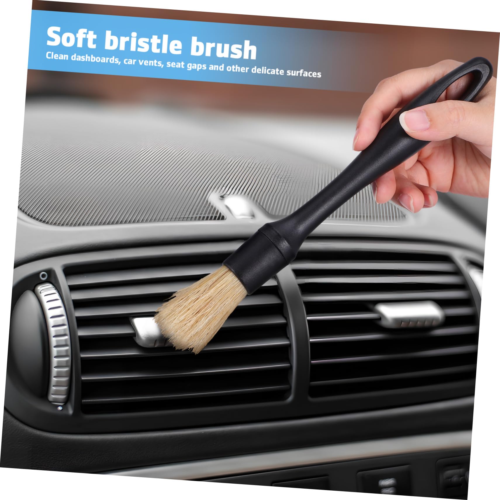 Nettoyage Grilles Aérations Jantes Kit 7 Brosses Nettoyage Voiture - Poils Doux Nylon - Nettoyage Intérieur Extérieur Pinceau Detailing Auto