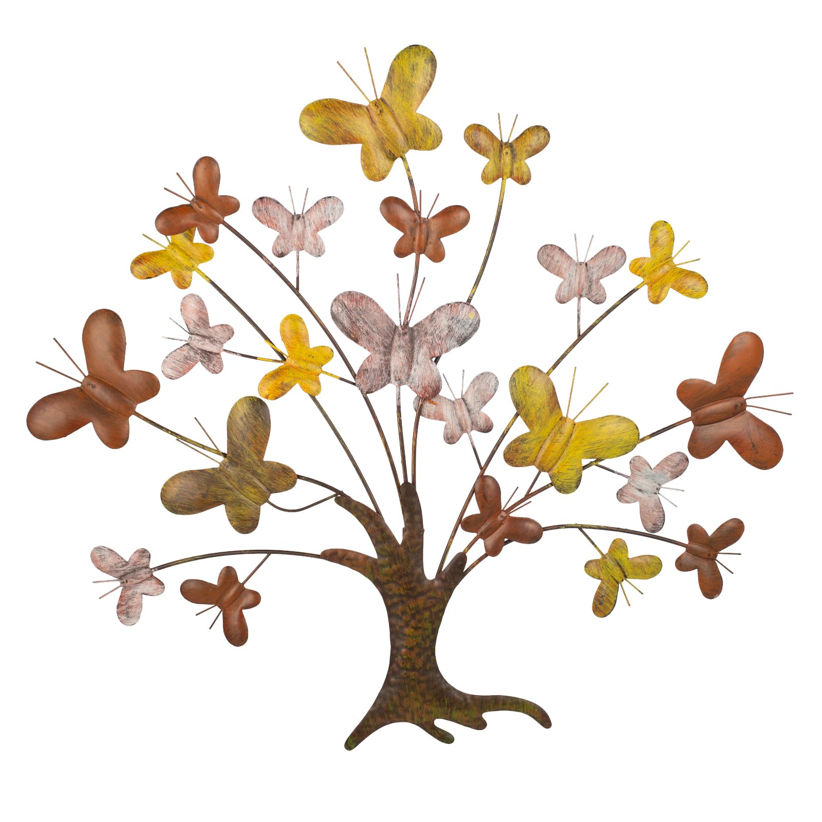 dreamskipTree of Life Wall Art, 28" Large Outdoor Wall Decor with Butterfly, Handcrafted Tree Metal Wall Art for Garden, Patio, Fence, Living Room, Bedroom