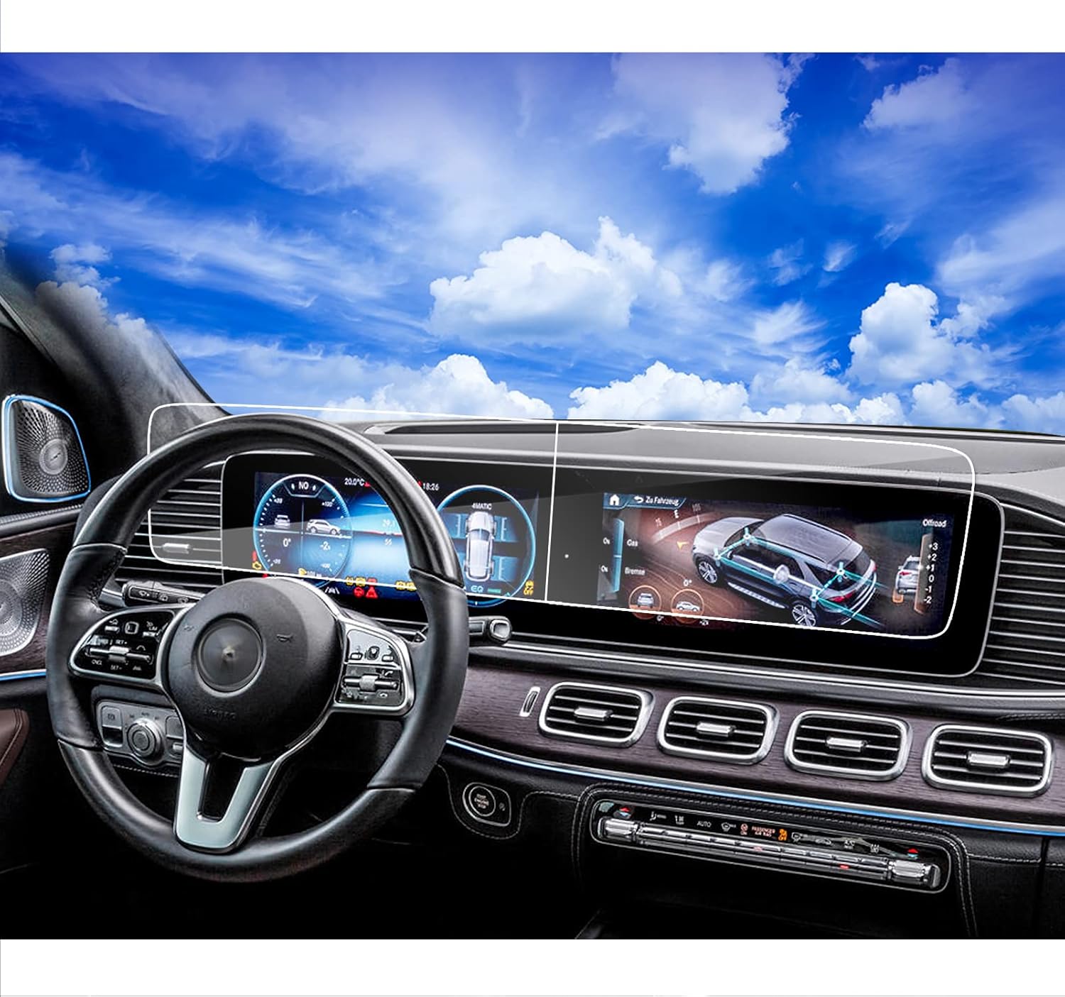2024 2025 2026 Mercedes Benz GLE Screen Protector is SPLIT for 2020-2023 2024 Mercedes Benz GLE GLS 350 450 2018-2023 AMG GT 4-Door TouchScreen Tempered Glass 2023 Mercedes Benz Accessories?2pcs?