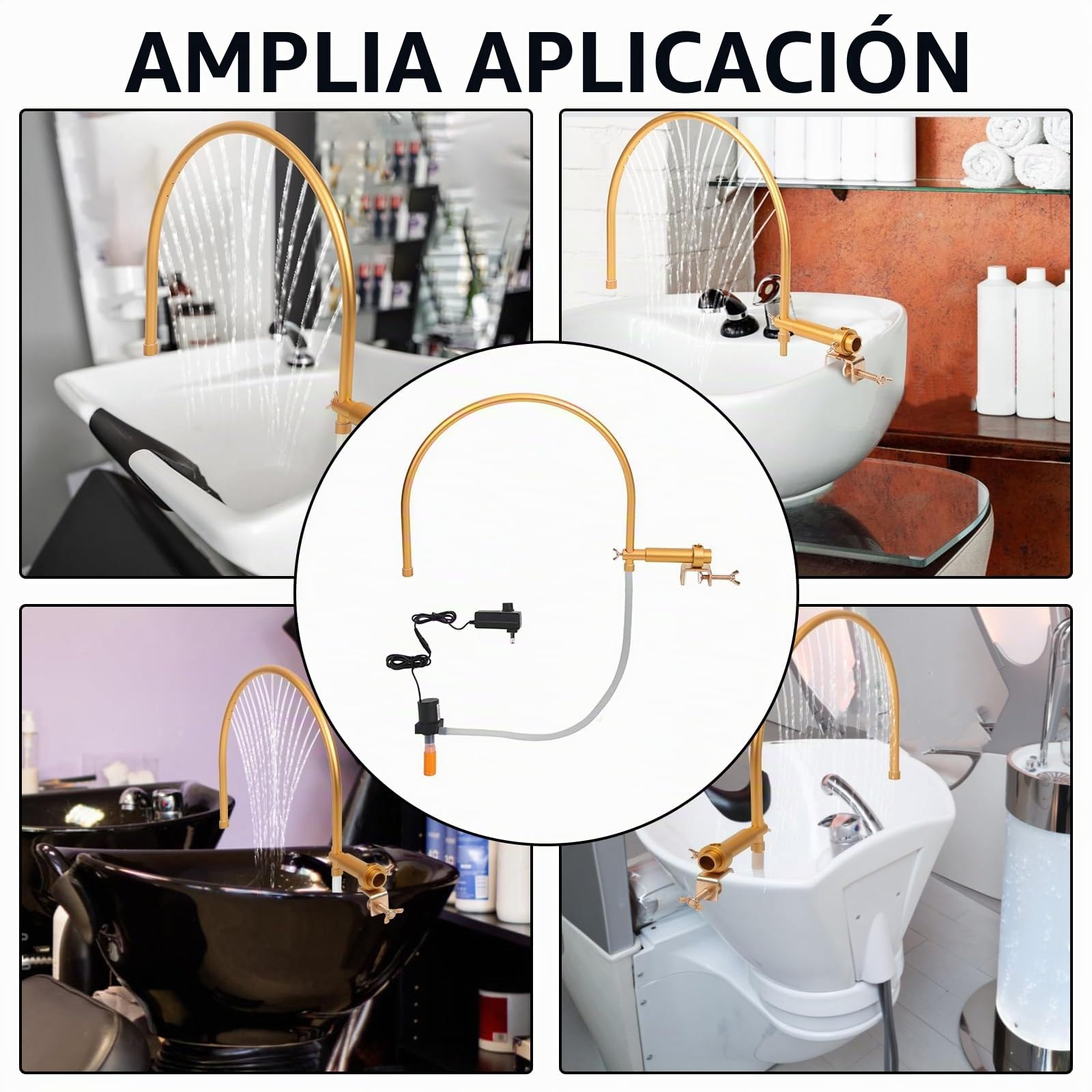 Head Spa Marco de Circulación de Agua, Cabezal de SPA para Terapia de Agua, Marco de Equipo de Spa Head 180° Ajustable, Cascada de Marco de Salida de Agua para Terapia de Agua Equipo Salón de Masajes
