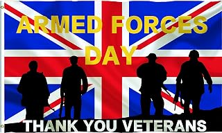 Union Jack Armed Forces Day Military Veteran Day UK Army Home Outdoor Garden Decor Banner Flag 5x3ft