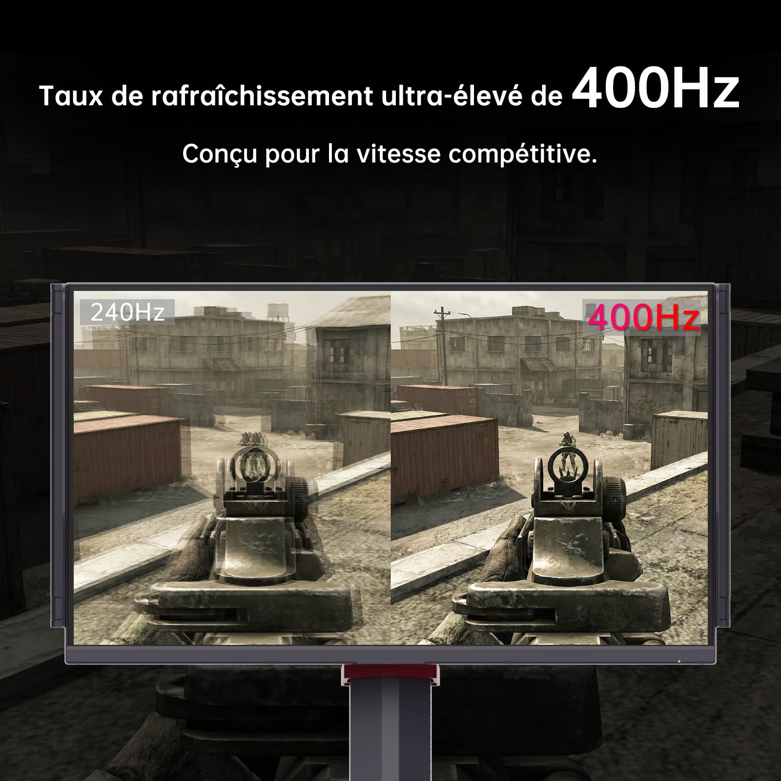 KTC Moniteur Gaming 24,1 Pouces 400Hz, Fast TN Panel, Temps de réponse 1ms, Contraste 1000:1, Pied réglable, Ports HDMI & DP Doubles, Couvre-écran Anti-éblouissement, Crochet intégré pour Casque