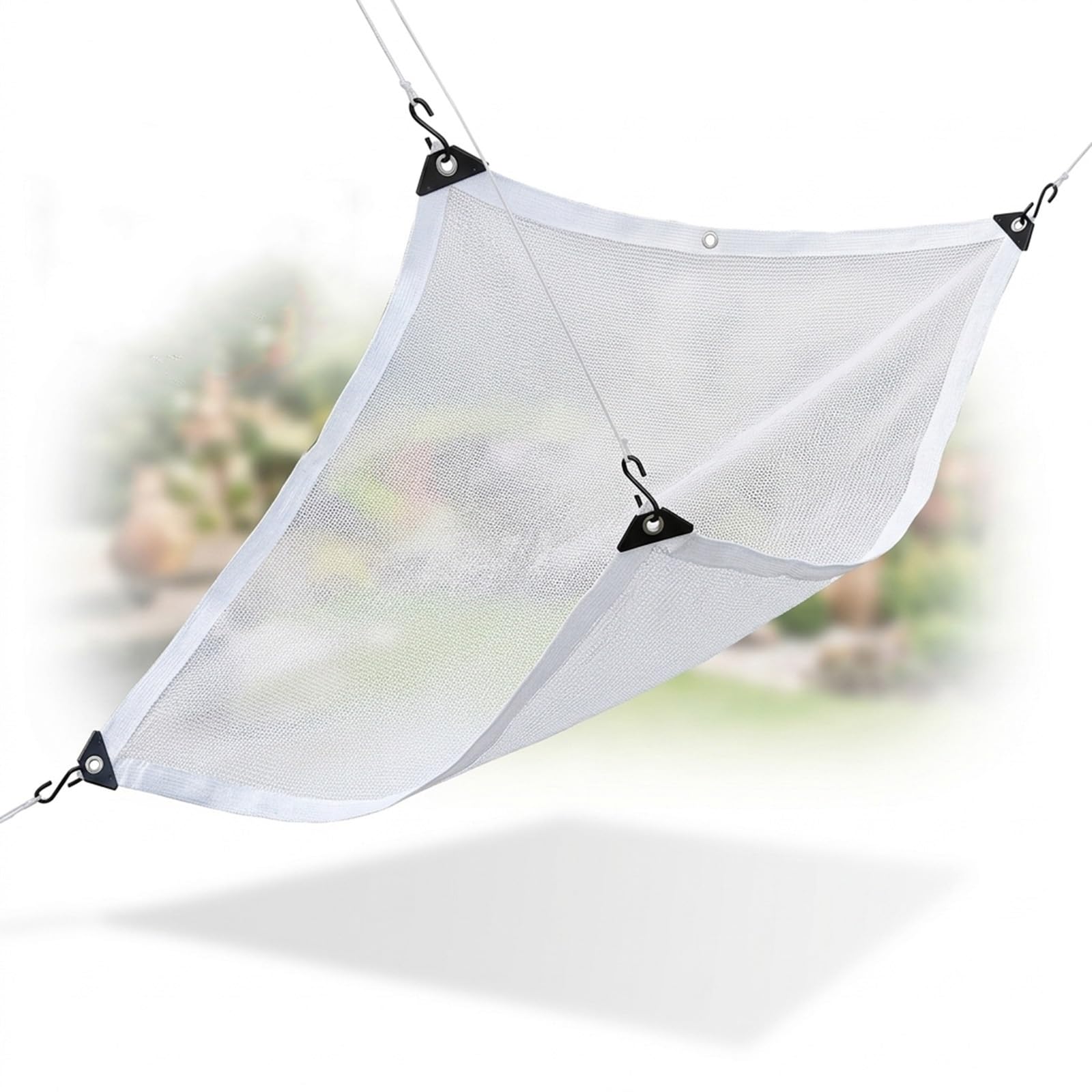50% blokada UV HDPE, wytrzymała osłona odporna na warunki atmosferyczne, antykorozyjne przelotki, oddychająca chłodząca siatka przeciwsłoneczna do szklarni, patio, pergoli, 5 x 5 m