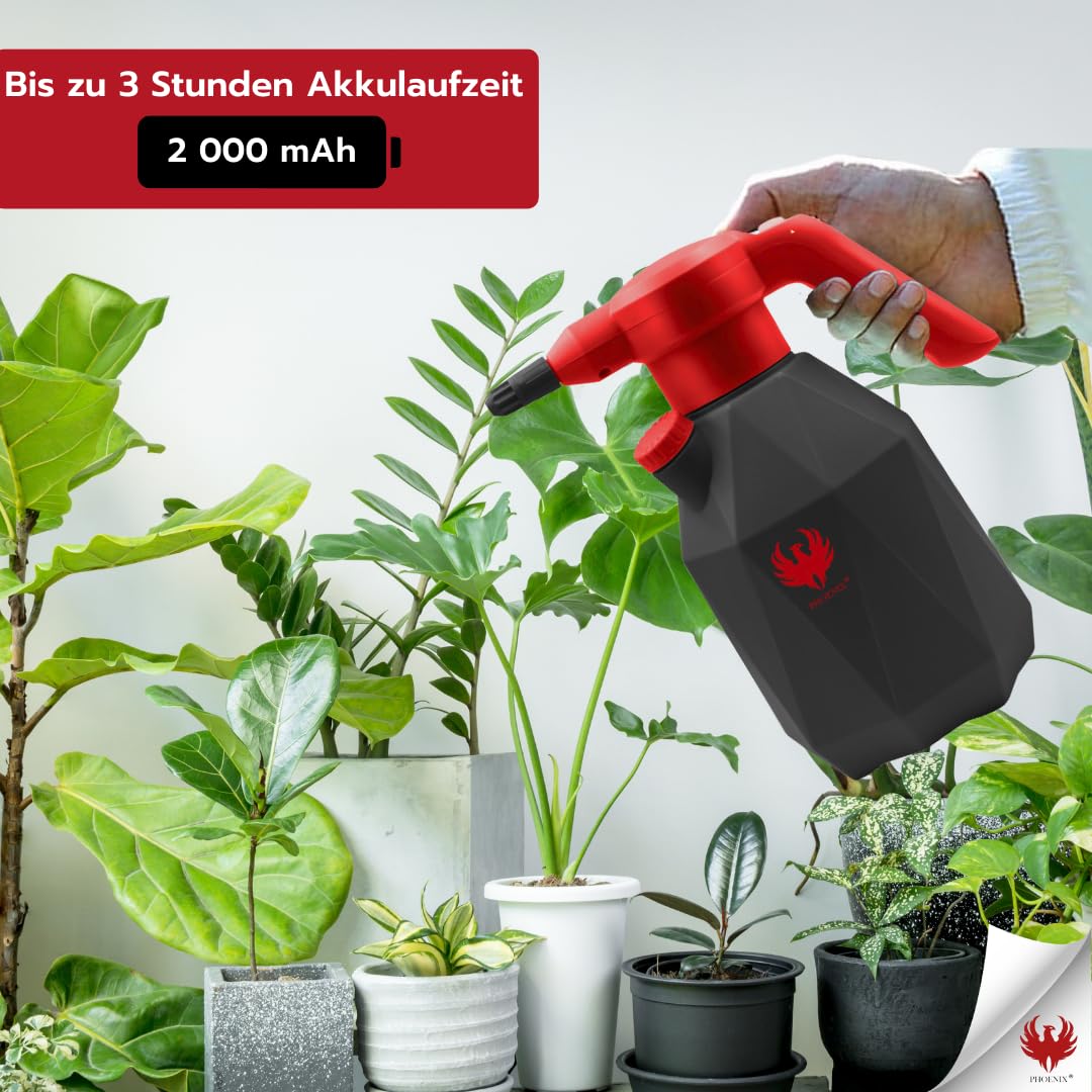 Phoenix - Pulverizador Eléctrico Easy Sprayer 2L | Pulverizador Agua con Batería Recargable y Autonomía de 3H | Pulverizador Plantes de ABS/HDPE | Ligero y Duradero