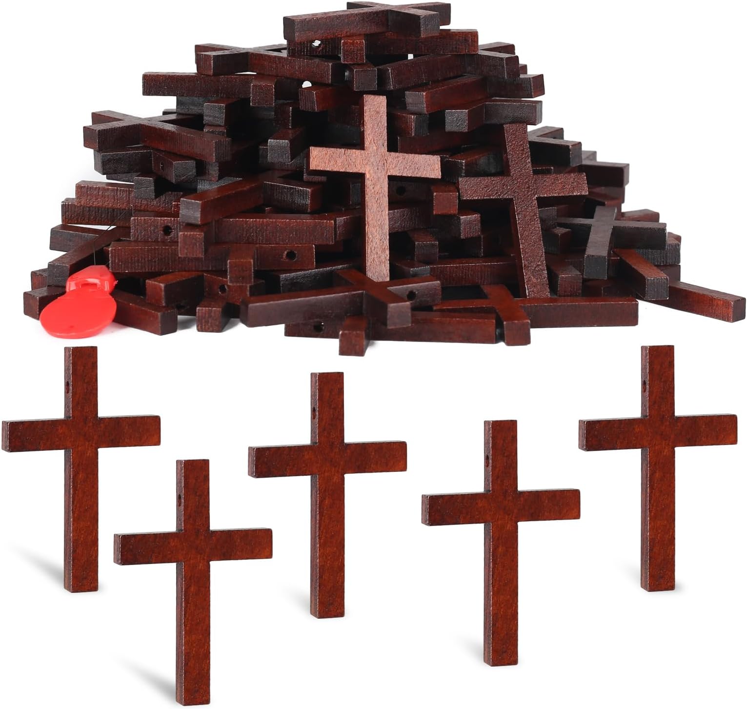 Srefaka 72 Pcs Mini Wooden Crosses - Bulk Pack for Crafts, Easter & Christmas Gifts