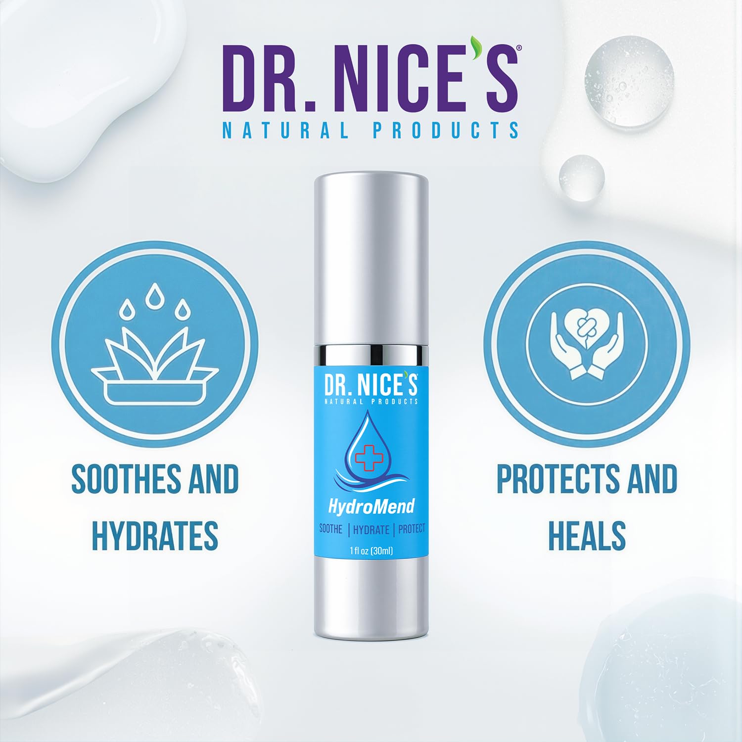 DR. NICE'S HydroMend Hydrogel Wound Gel for Seniors - First Aid Skin Repair Gel for Minor Cuts, Scrapes, Sores & Burns on Thin, Fragile & Aging Skin - Soothing Protective Barrier - USA Made, 1 Fl Oz — Amazon image 7