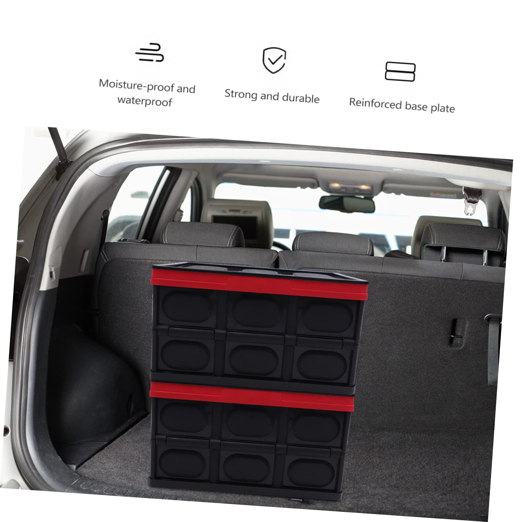 Scatola Portaoggetti Pieghevole 30l in Abs Rosso per Auto