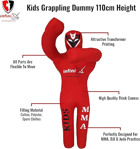 Miniatura 8 de Maniquí de Jiu Jitsu Brasileño para Niños Jóvenes MMA Boxeo Jiu Jitsu Brasileño - 43.3 in Sin Relleno Azul