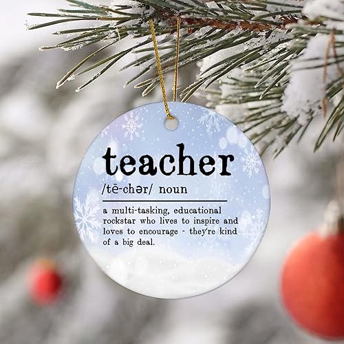 Decoraciones de Navidad, definición de profesor, diccionario de palabras, significado, adornos de Navidad para árbol de Navidad, cita redonda,