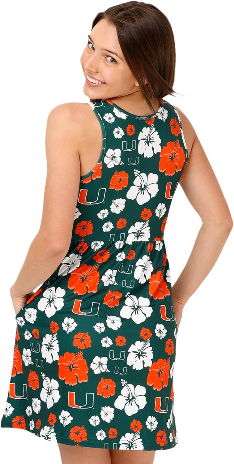 FOCO NCAA Womens NCAA College Team Logo Ladies Fashion Floral Sundress