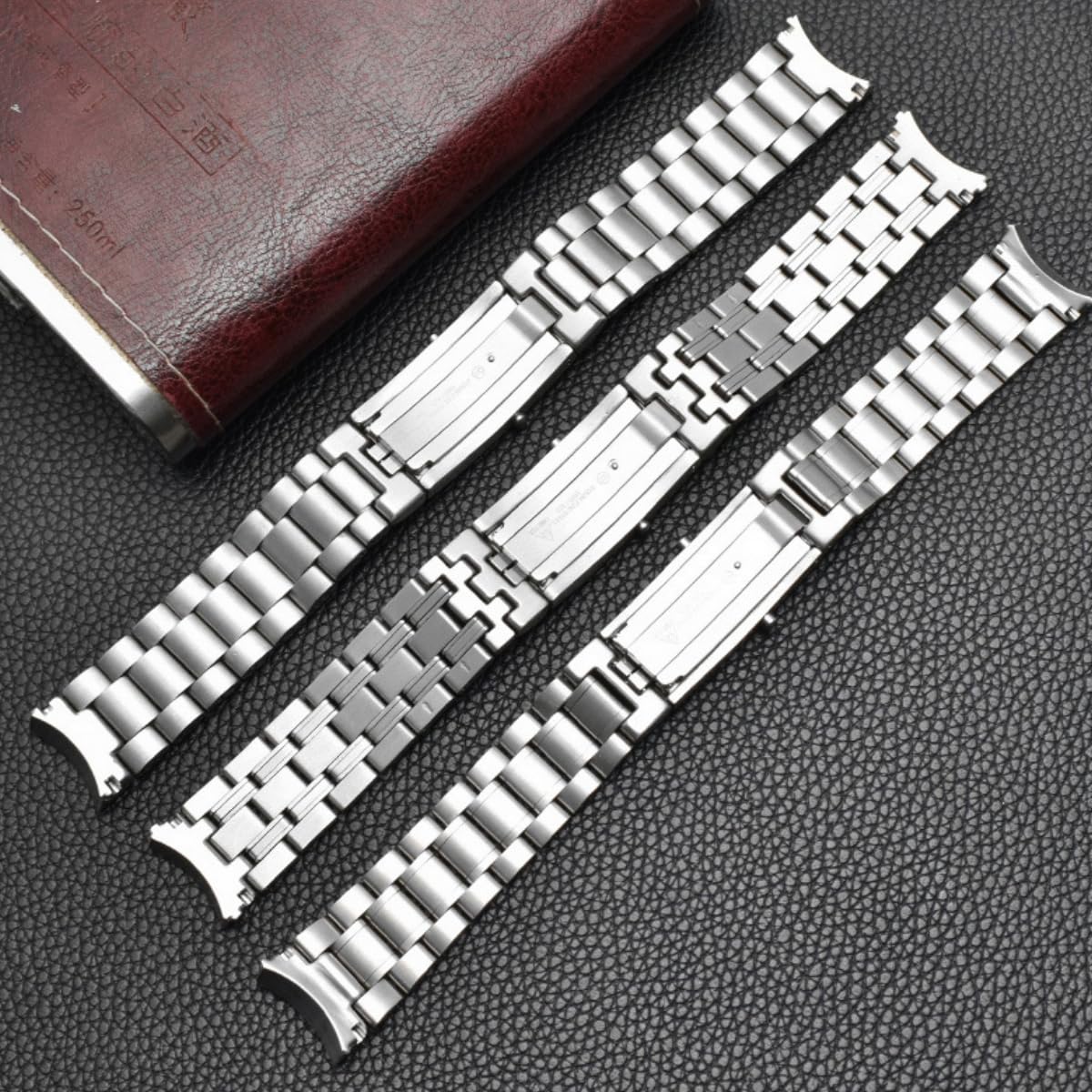 Bransoleta Stal Nierdzewna Zakrzywiona, Pasek Metalowy Zapięcie Frezowane 20mm 22mm, Masywny Zamiennik dla Omega Seamaster-C 22mm