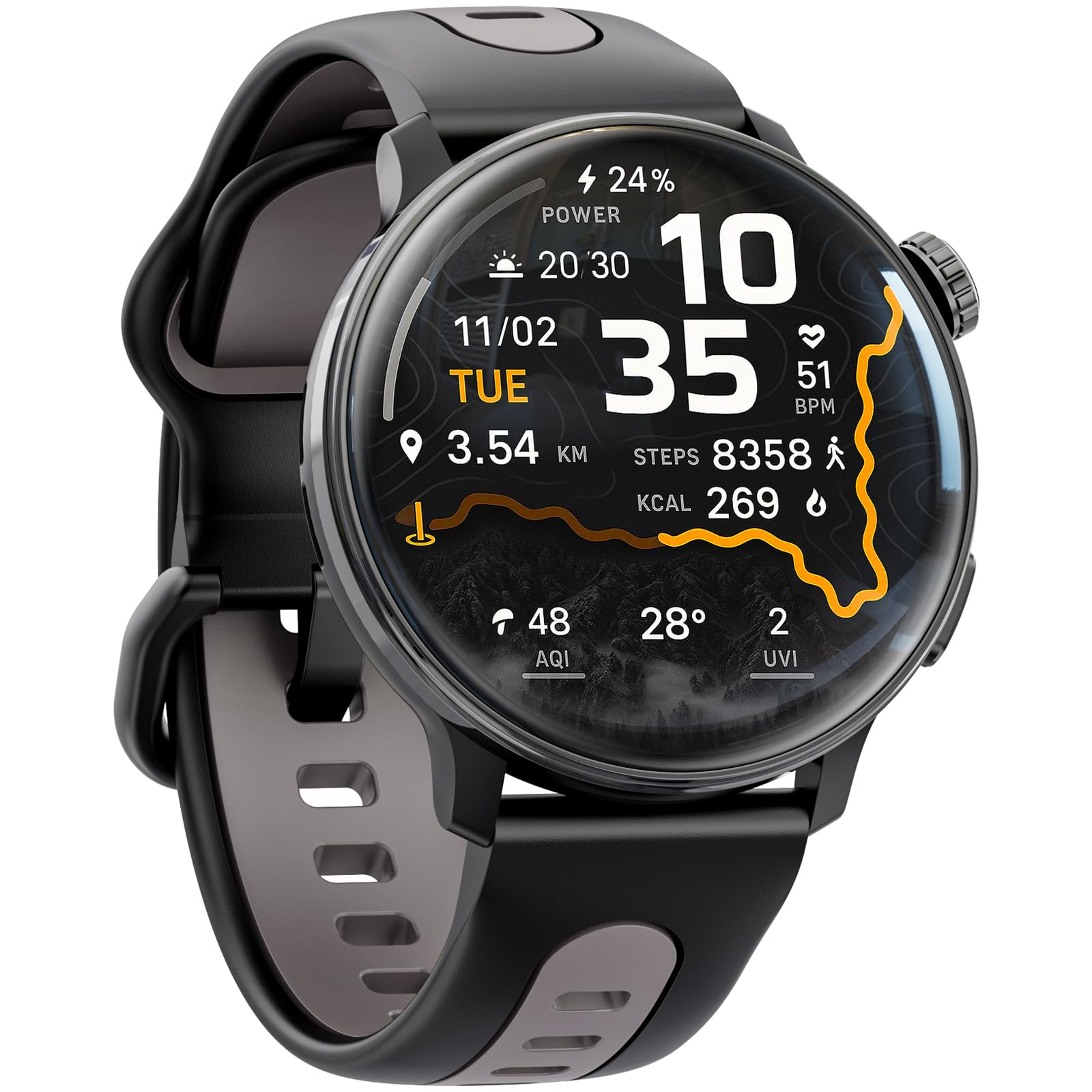 Mingdaln Smart Watch GPS, 1.43" AMOLED Screen Smart Watch for Men/Women Fitness Tracker, Military Smartwatches Compass，Compatible with Android & iOS (Bluetooth Call Answer/Dial), Multiple Sports Modes