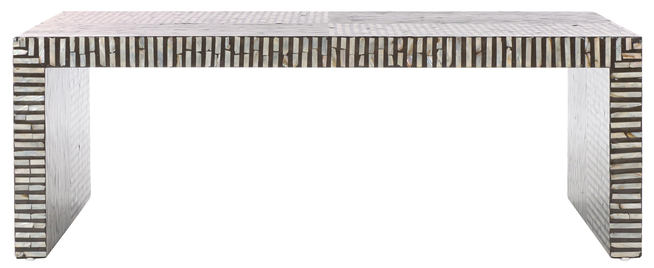 SAFAVIEH Home Collection Hamza Black Mother of Pearl Rectangle Coffee Table Fully Assembled