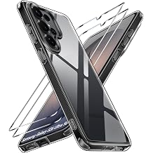 ivoler 3-in-1 Case for Samsung Galaxy S26 Ultra 5G 6.9" with 3 Pack Tempered Glass Screen Protectors, Military Grade Protection, Slim Bumper Phone Cover Clear & Black