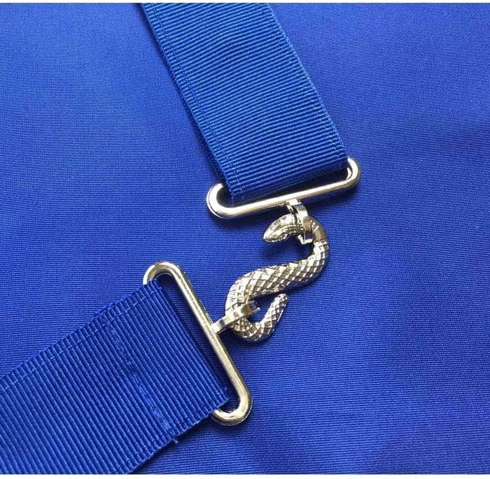 BRICKS MASONS Organist Blue Lodge Officer Apron - Royal Blue Wreath Embroidery