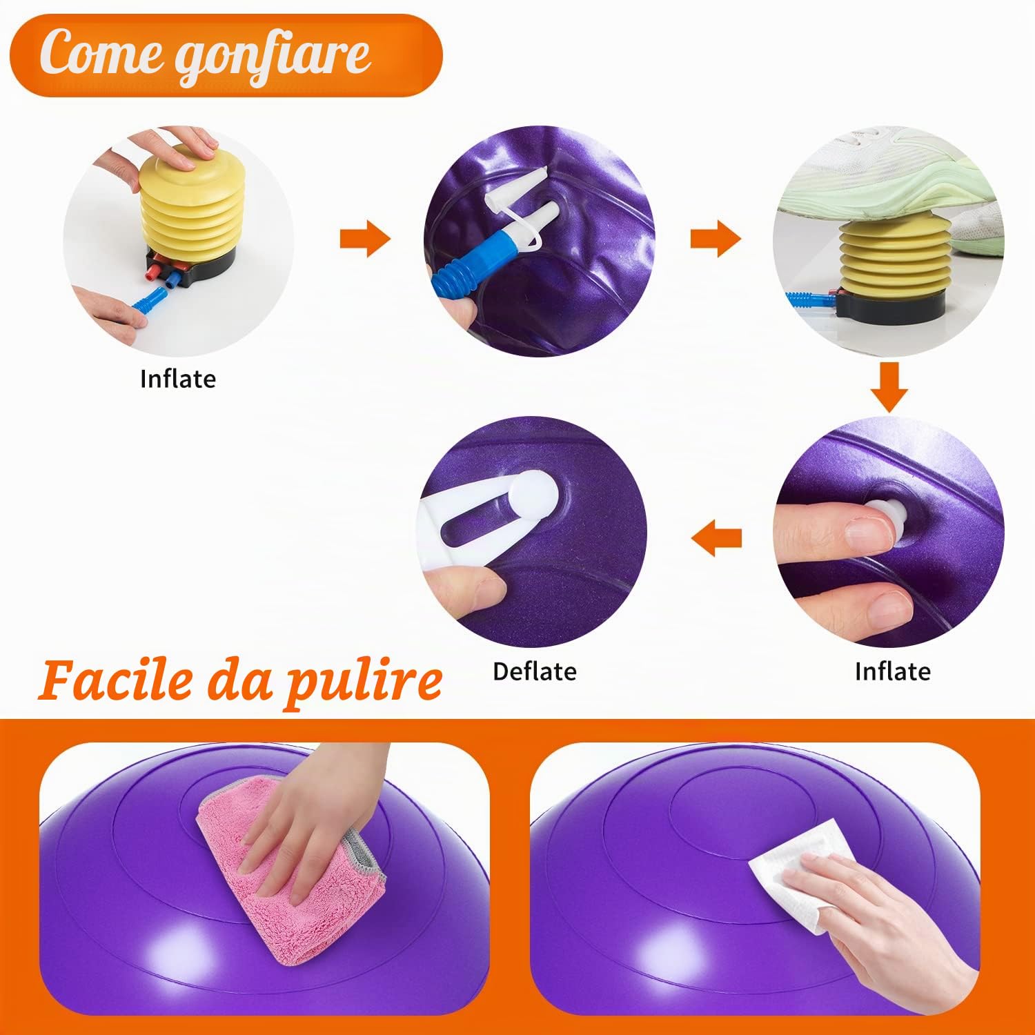 DASKING Palla Arachidi per Bambini Terapia, Anti Scoppio Palla Esercizio 90x45cm Peanut Yoga Ball con Pompa, Gym Fitness Ball per Gravidanza Nascita, Fisioterapia Sensoriali Bambini, Donne, Uomini