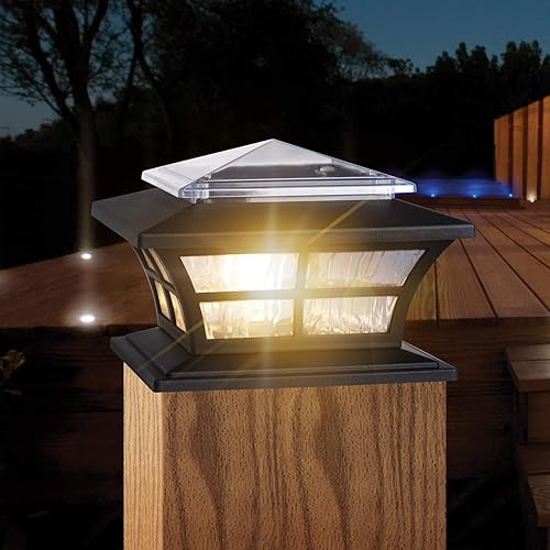 Miniatura 2 de KMC LIGHTING KS4103QTX2 - Luces solares para poste de 4 x 4, para postes de madera, paquete de 2