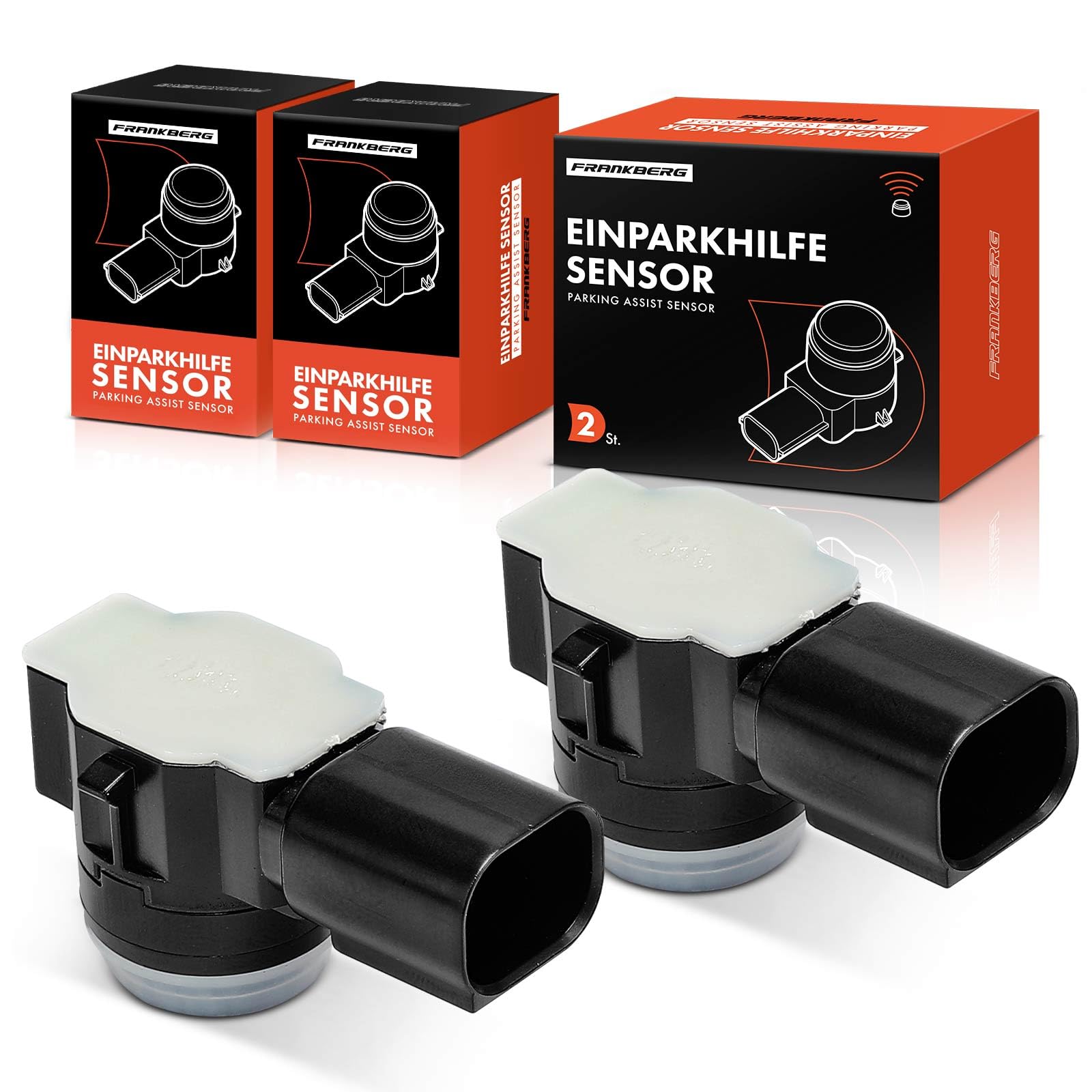 Frankberg 2x Sensore di Parcheggio PDC Anteriore Posteriore 3-Poli Compatibile con 208 I CA CC 2008 I CU C3 III SX 308 SW II L4 LC LJ LR LX Proace Bus MDZ Replace# 9675202477