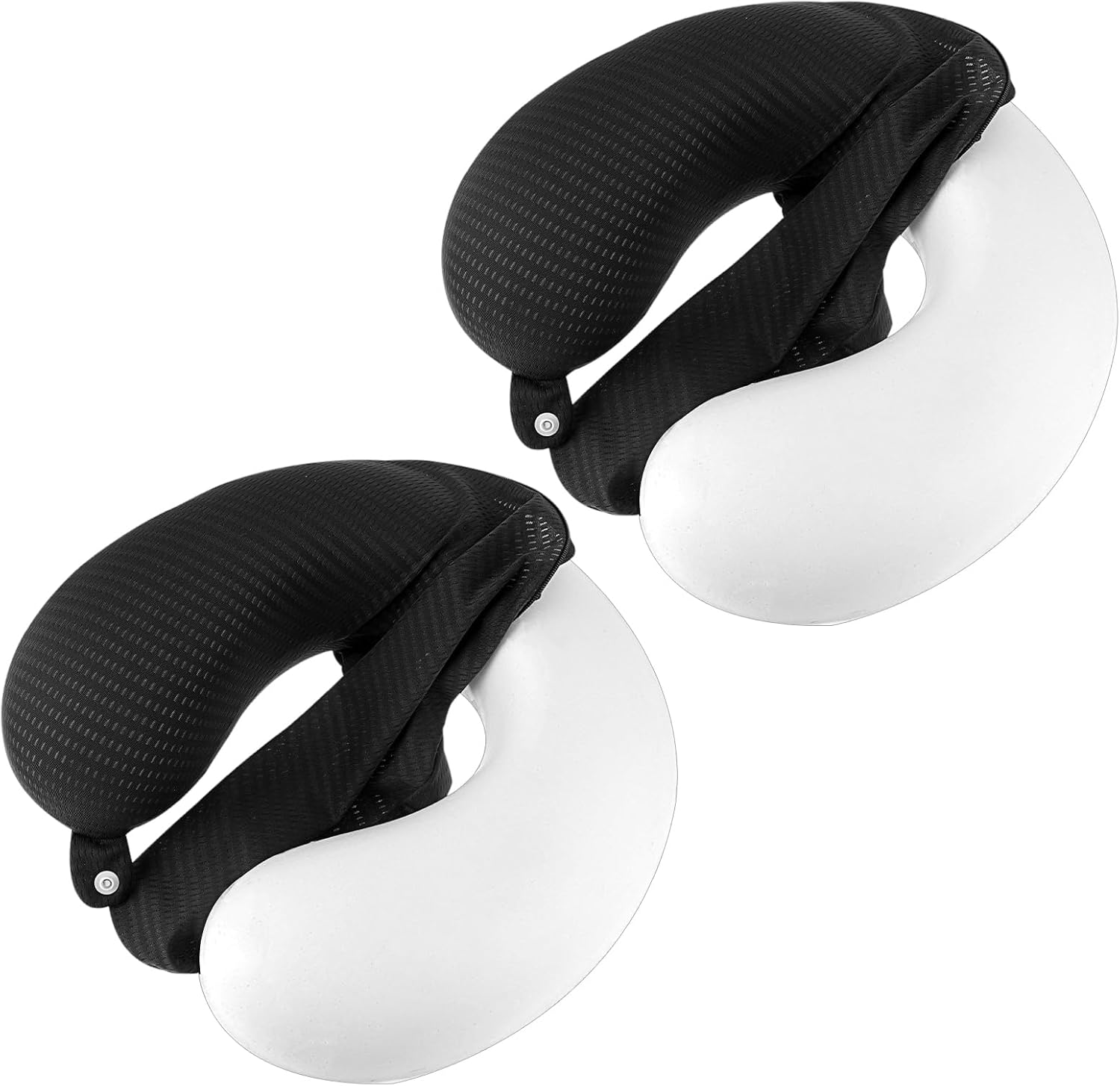 2 Pcs Neck Pillow Replacement Cover U Neck Pillow Case Cover Travel Neck Pillow Cover, U Shaped Neck Pillow Washable Cover Soft Airplane Pillow Cover (Only Pillow Covers, No Filler)