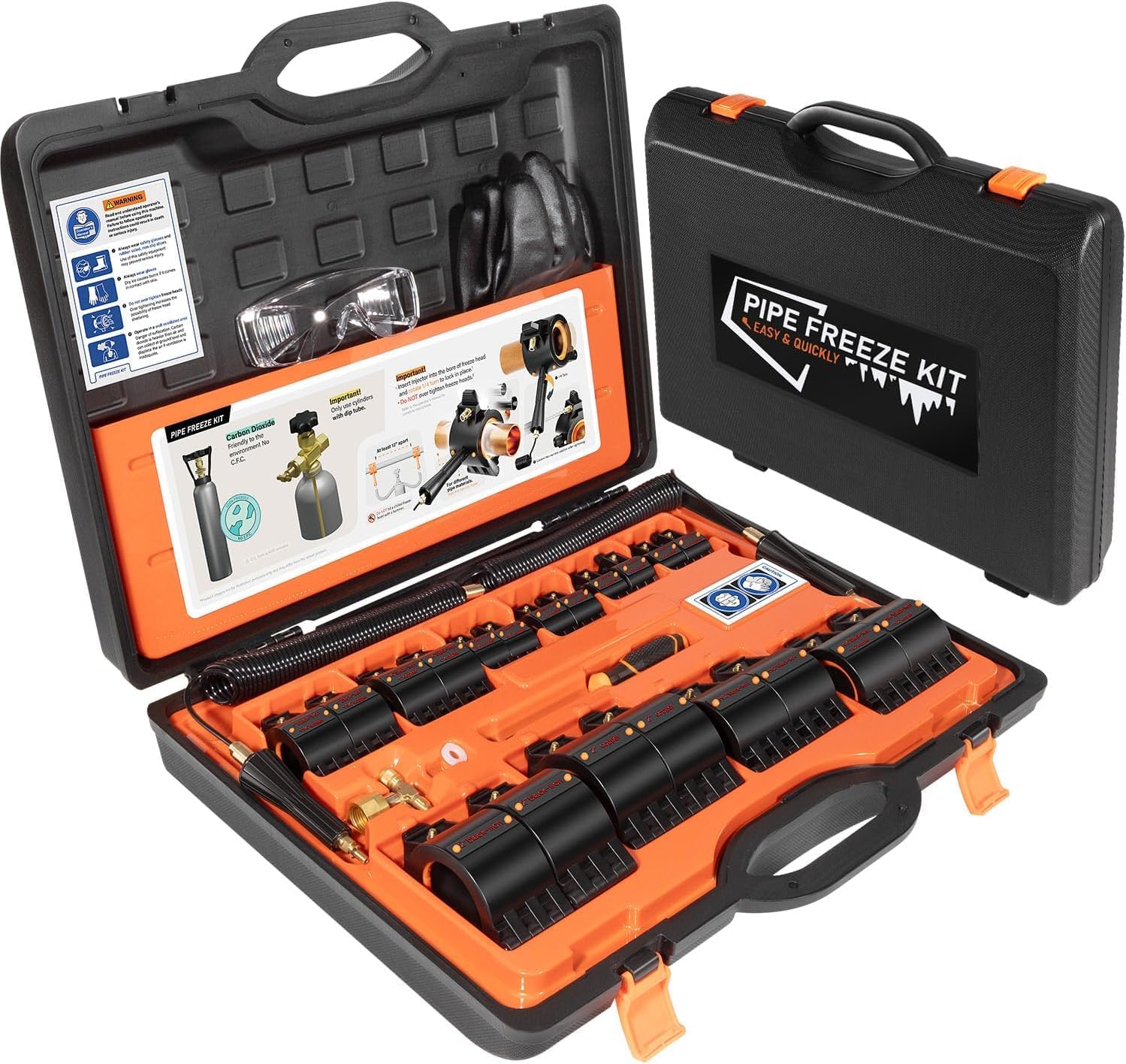 CST2 General Cold-Shot Pipe Freeze Kit, Tube Wire Plumbing Freezes Pipes from 1/8 to 2 Inch, CO2 Water Pipe Plumbing Line Freezing Repair Kit for Copper Steel Aluminum Cast Iron