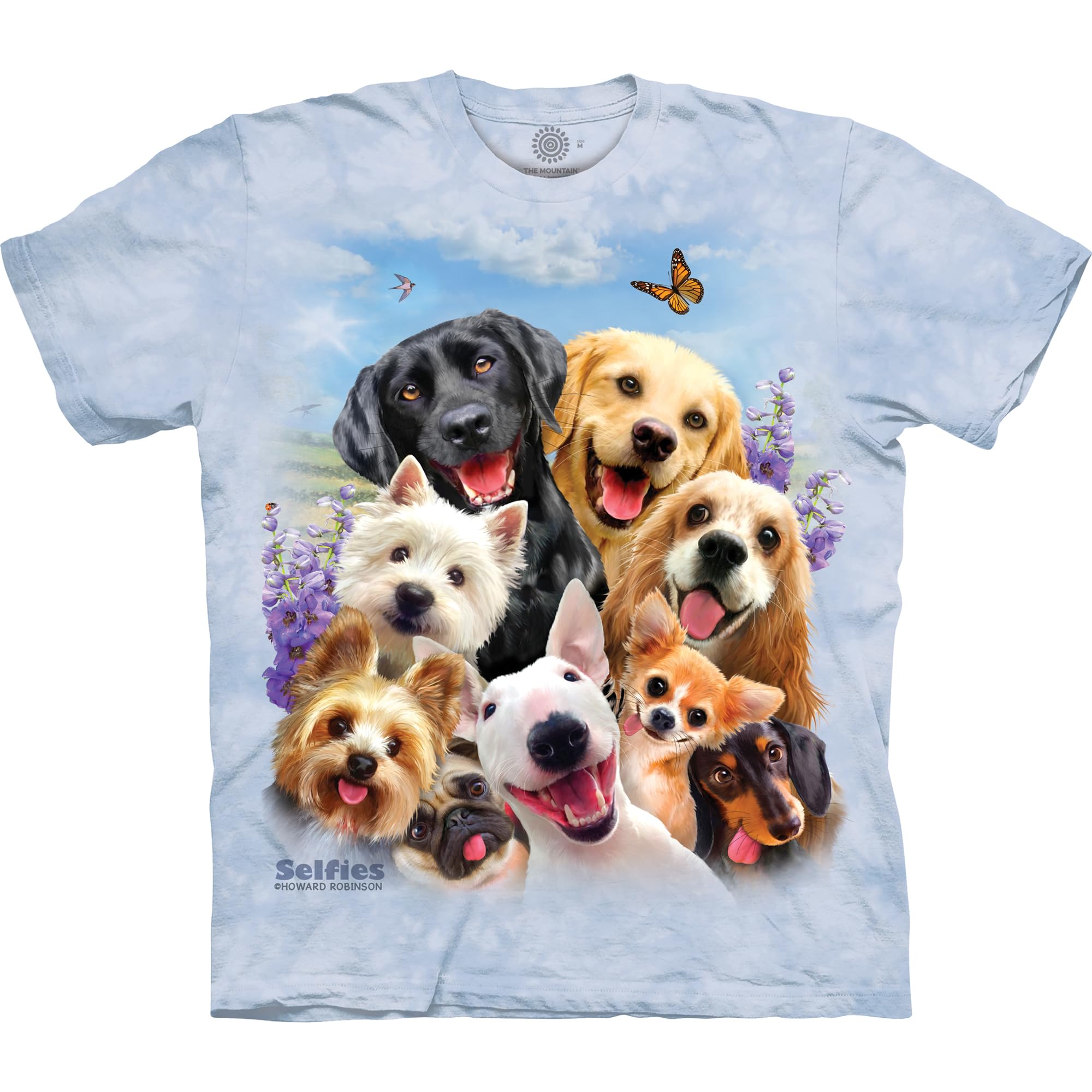 The Mountain Camiseta Unisex Dog Selfie | Premium, teñida a Mano | Camiseta gráfica Animal