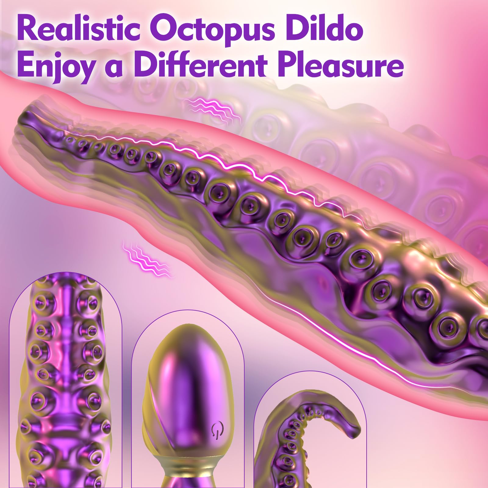 Realistic Tentacle Vibrator Sex Toys - 8.6âVibrating Monster Dildo Adult Toys with 10 Vibrating Modes for Anal Vagina Nipple Stimulation, Silicone Octopus Dildo Sex Toys for Women Couples Pleasure