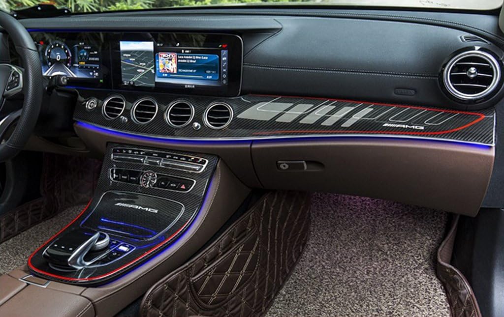 New Carbon Fiber Center Control Cover for Mercedes Benz E-Class W213 Sedan 2016-2018 E200 E220 E300 E350 (One Set 4PCS)