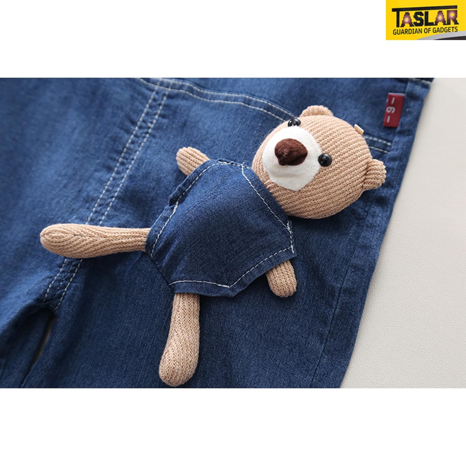 TASLAR Baby Kids T-shirt With Denim Dungaree Outfits Cute Cartoon Print Short Sleeve Two-Piece Bodysuit Jumpsuit Pants Sets with Cute Toy 2