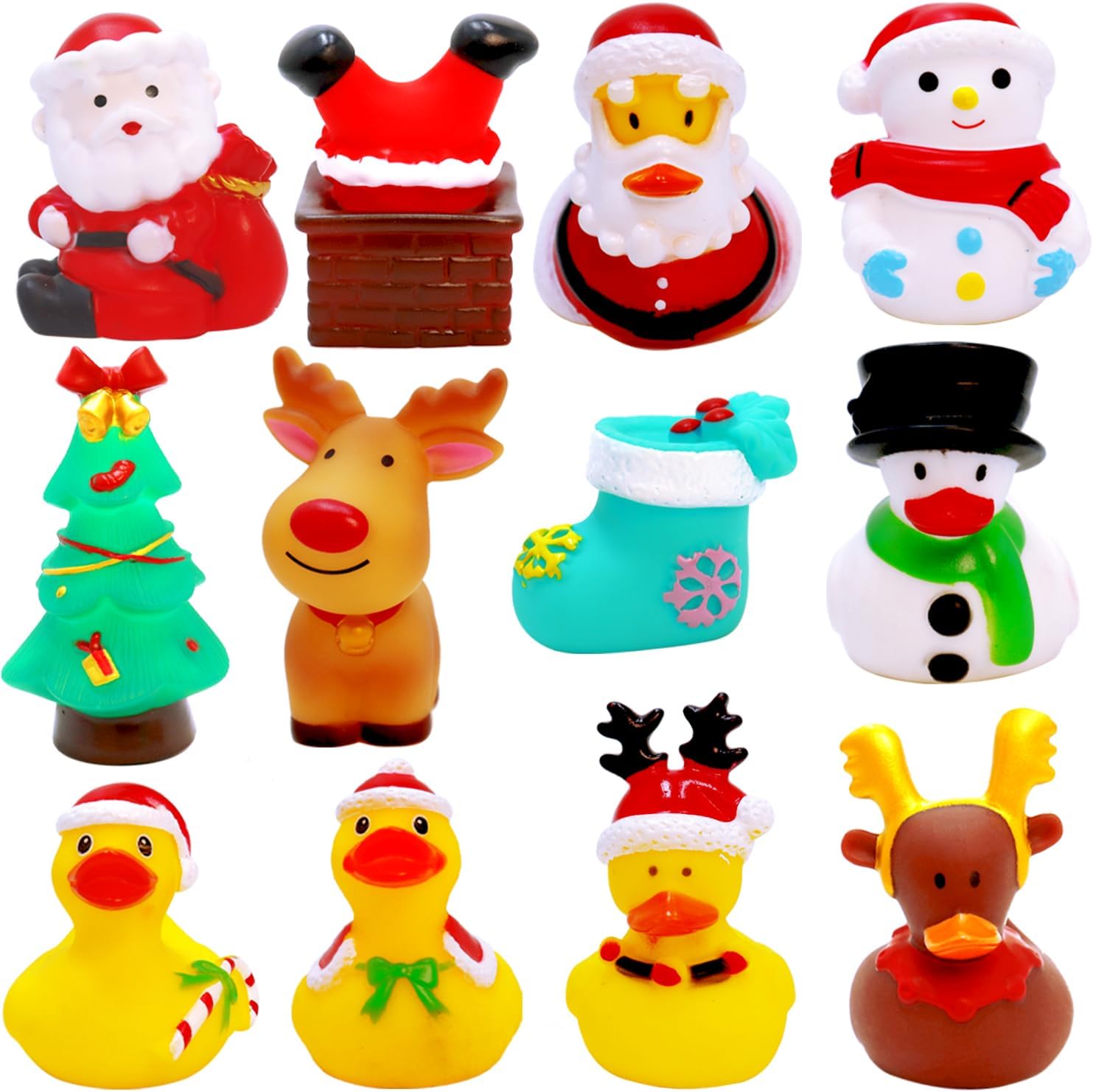 Christmas Rubber Ducks Jeep Ducky Baby Bath Toys for Kids Christmas Party Favors, Cute Holiday Ducking for Gift Exchange,Christmas Stocking Stuffers Celebrations Party Supplies