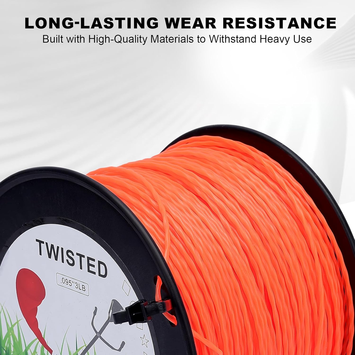 0.095" Round Twist Ego String Trimmer Line 3 lbs 985 Foot Spools Weedeater Line for FS45 SRM225 SRM210 SRM230 Trimmer Head Weed Eater with Bonus Line Cutter