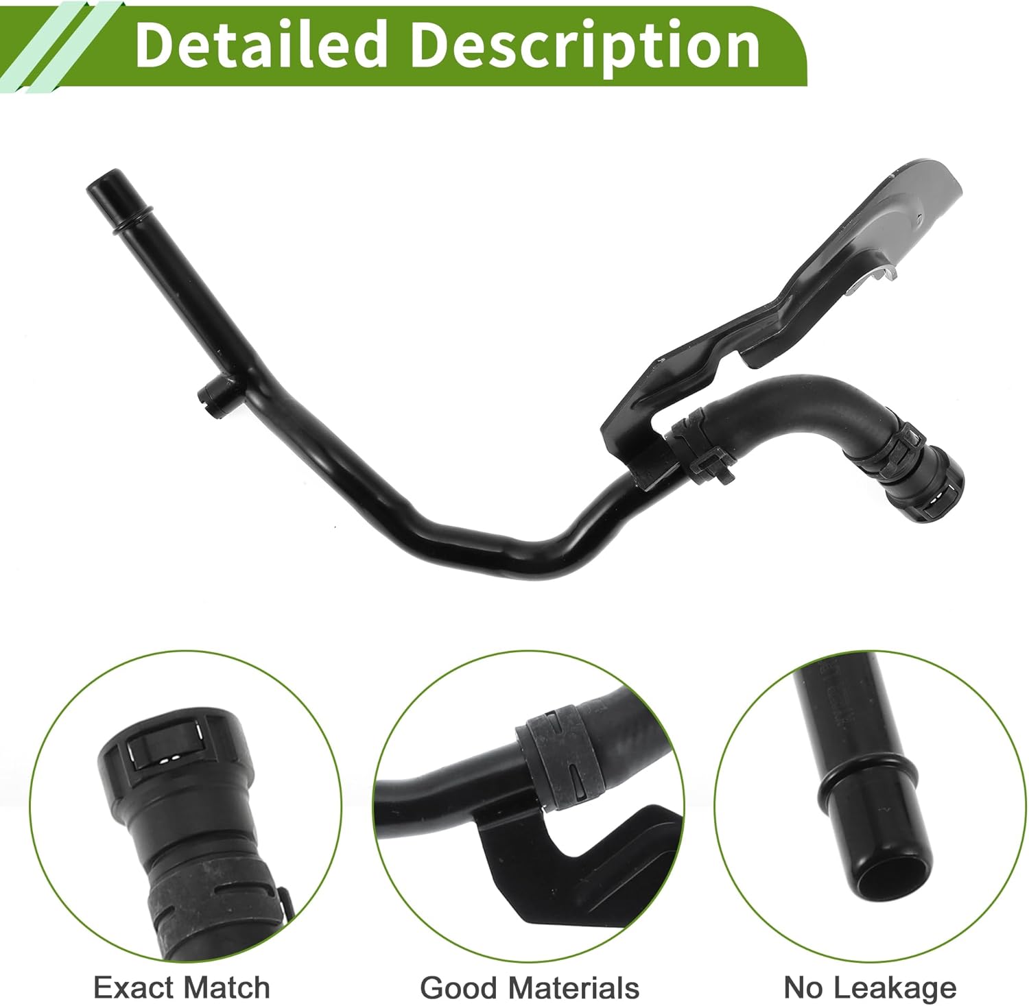 No.LR031393 Heater Hose for Land Rover LR4 2010-2016 Good Sealing Black Engine Radiator Hose Metal, Rubber 1 Pc