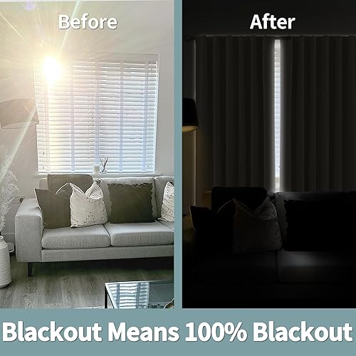 Miniatura 5 de BGment Cortinas opacas completas con forro de aislamiento térmico, 63 pulgadas de largo, bolsillo para barra y pestaña trasera, cortina de ventana