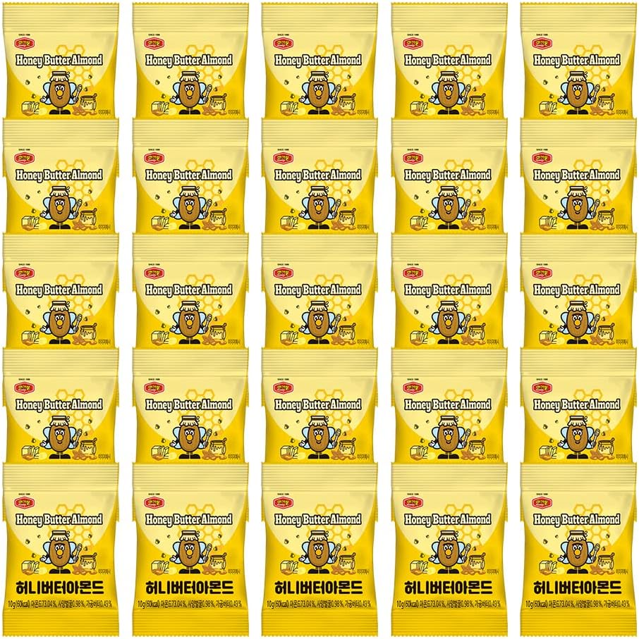 [Official MURGERBON] Honey Butter Almond,Korean Honey Butter Almond Nuts,High Protein,Snack for Kids,Office, Work,Trip Snack 8.8oz(10g x 25ea)