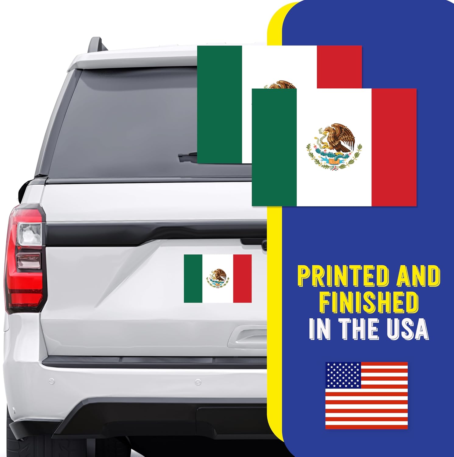 Magnet Me Up Mexico Mexican Flag Car Magnet - 5x8 Inches - 2 Pack, UV Printed Vinyl - Weatherproof, Durable Magnetic Decal - Patriotic Mexico Car Accessory - Fridge, Locker, Made in USA