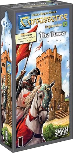 Z-Man Games, Carcassonne The Tower: Carcassonne, Board Game EXPANSION 4, Ages 7 and up, 2 - 6 Players, 45 Minutes Playing Time