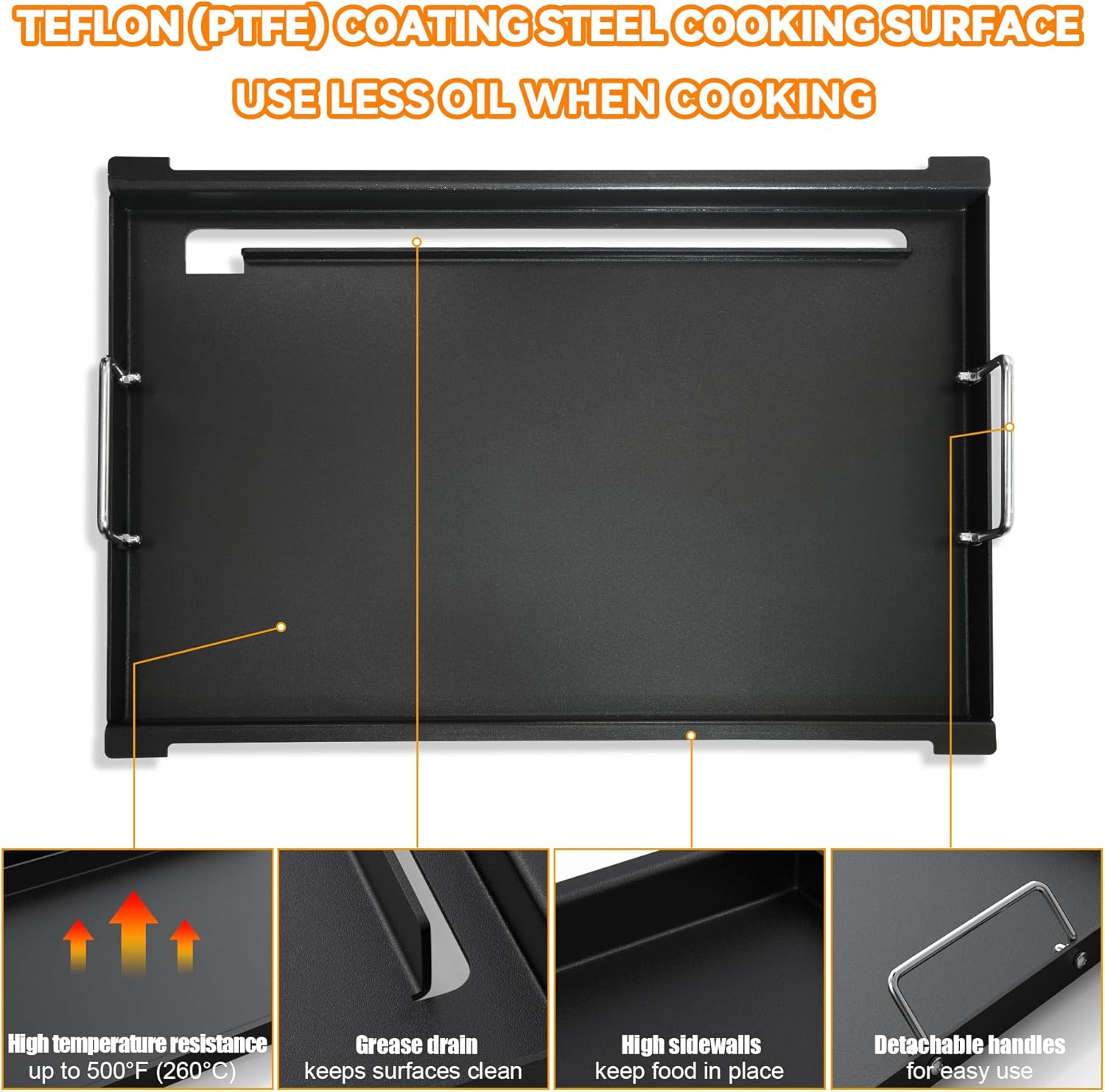 SafBbcue Flat Top Griddle for Weber for Broil King Grills, Full-Size Griddle for Broil King Baron 440 Baron 320 9221-64 9221-67 Grill Griddle for Weber Spirit E-310 E-320 S-310 S-320, 6787
