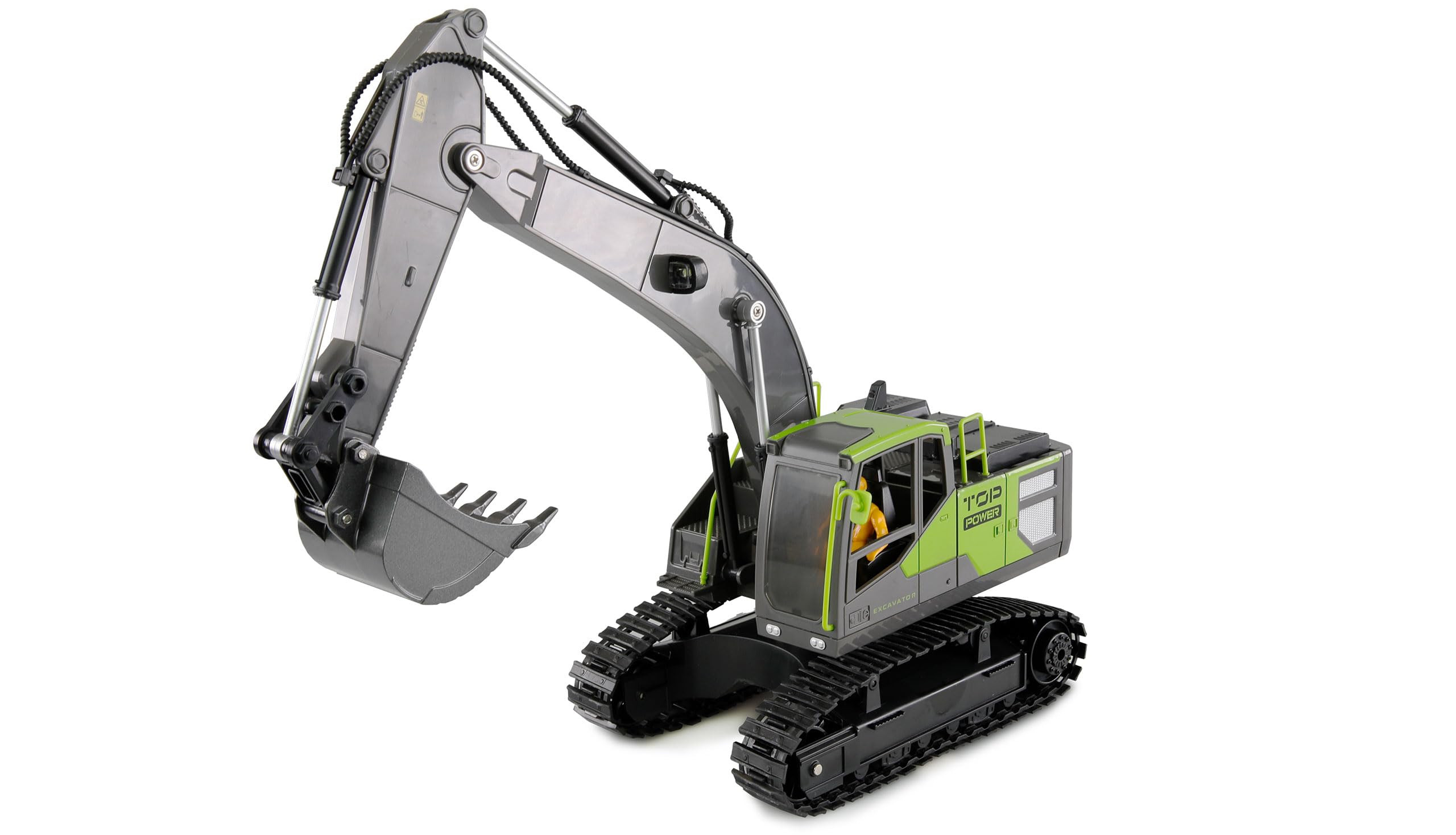 Amewi G071E Escavatore a catena 1:18 RTR telecomandato RC Escavatore bambini 8 anni, verde antracite