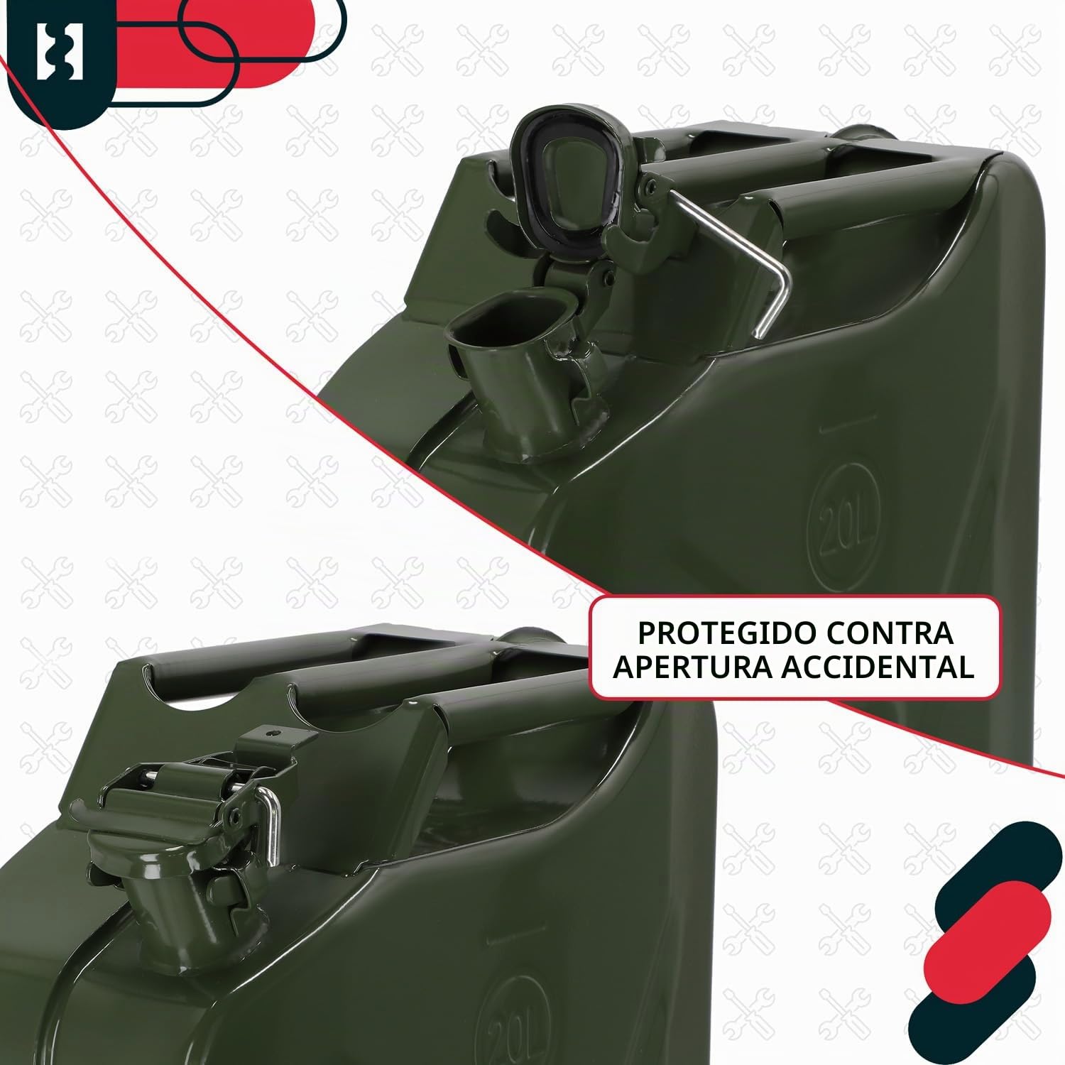 KOTARBAU® Bidón de Metal de Gasolina de 20 litros para combustibles, Gasolina y Almacenamiento de líquidos