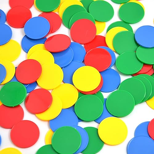 Miniatura 4 de Smartdealspro 100pcs 32mm1.26 Inch Opaque Plastic Learning Counters Disks Mini Poker Chips Game Tokens with Storage Box