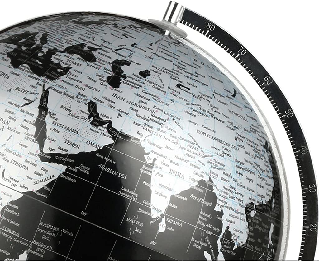 Deko-Globus Globe Manuelle 360 ​​° -Rotationskugeln mit Metallbasis Weltkugel für Schüler, die Lernen und Bildung, geografische Globen interessant
