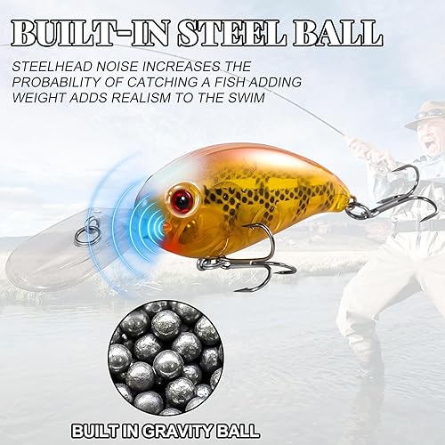 Miniatura 3 de Señuelos de pesca poco profundos buceo profundo Swimbait Crankbait Pesca Bamboleo Multi articulado cebos duros para lubina, trucha, agua dulce