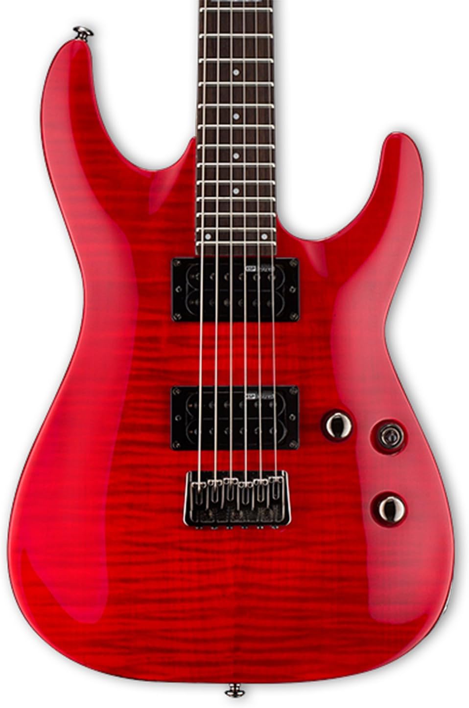 ESP LH101FMSTR Solid-Body Electric Guitar, See Thru Red