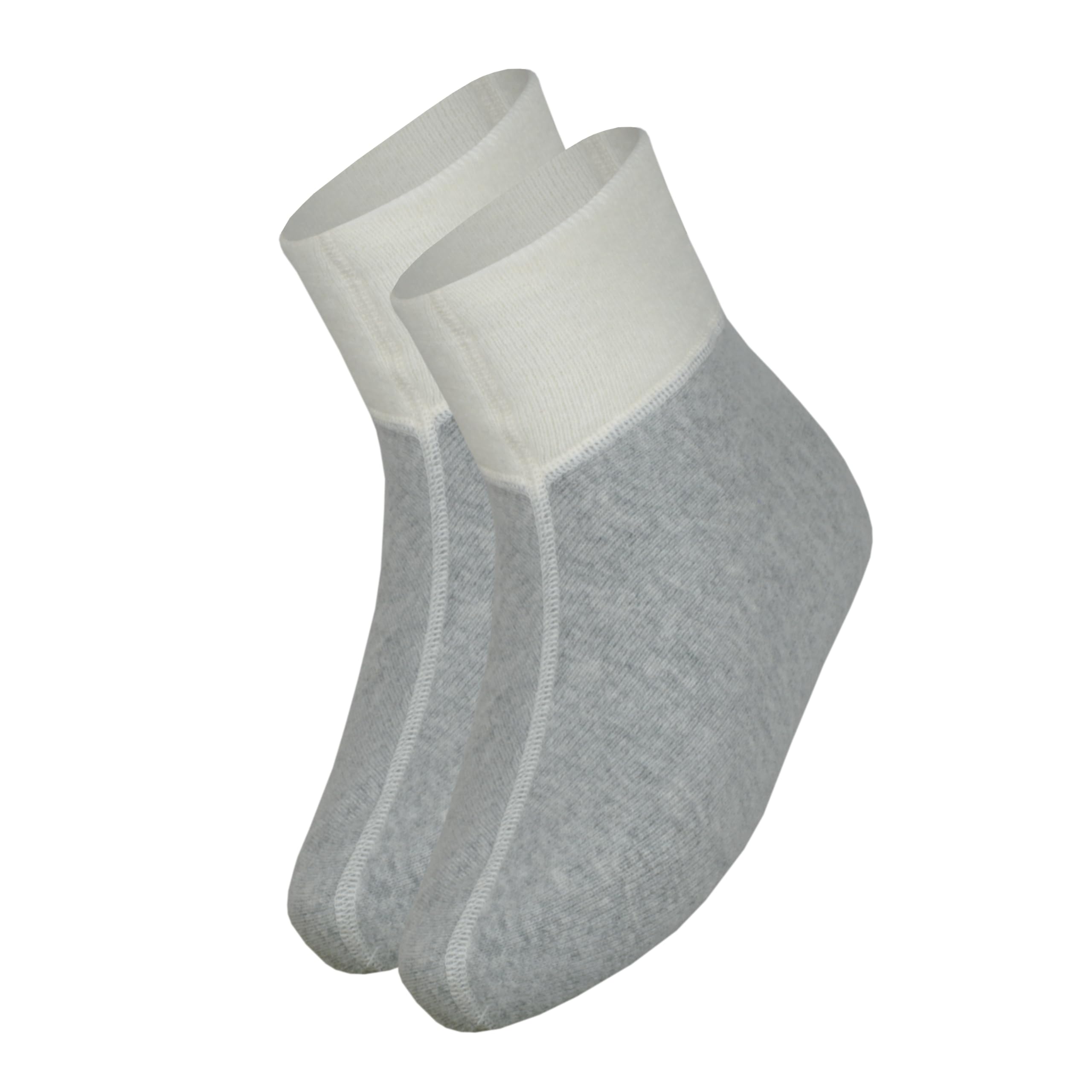 Fußwärmer oder Bettschuhe mit 75% Angora (grau/weiß, Gr. 2 (38-42))
