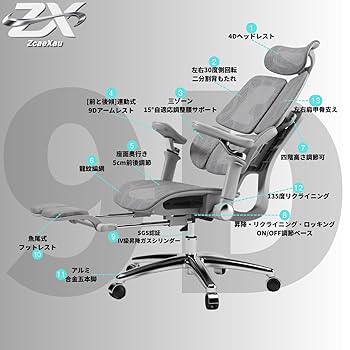 Amazon.co.jp: ZcaeXau オフィスチェア SG-018 前·後傾連動式9D