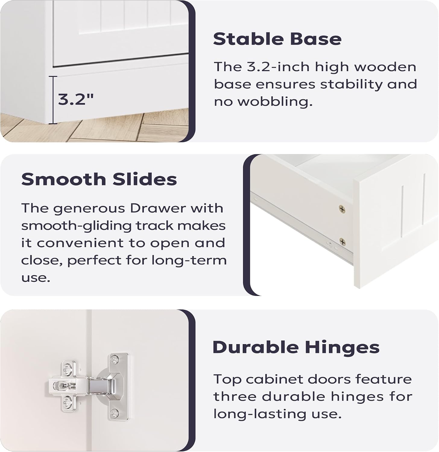Furnify Kitchen Pantry Storage Cabinet, 71" H Farmhouse Pantry Cabinet with 4 Doors & Drawer, Freestanding Cupboard with Adjustable Shelves, Rustic Wood Cupboard for Kitchen, Dining Room, White