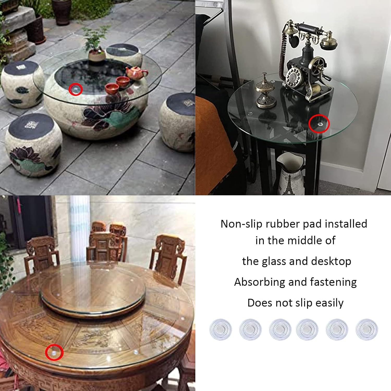 WORDFUN Tempered Glass Round, Premium Round Circular Plate Glass, with Flat Polished Edge, Solid Glass, This Glass Top was Perfect On Top of My Rattan Coffee Table