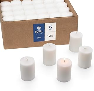 Royal Imports Votive Candle, Unscented White Wax, Box of 36, for Wedding, Birthday, Holiday & Home Decoration (15 Hour)