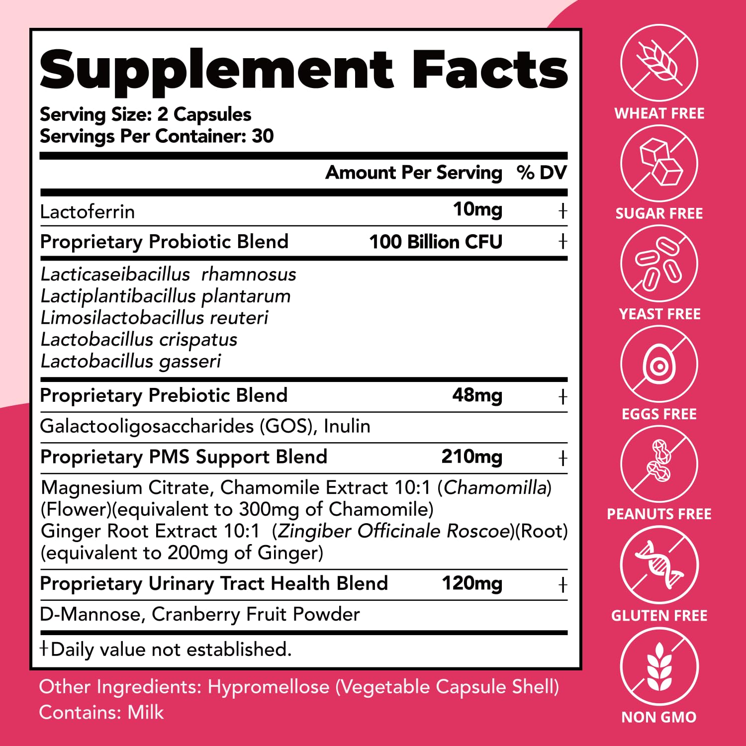 Vaginal Probiotics – pH Balance, Feminine Odor Control & Yeast Support, Probiotics for Women with Prebiotics & Lactobacillus Blend, 60 Capsules — Amazon image 7