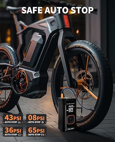 Miniatura 8 de Inflador de neumáticos inalámbrico Compresor de aire portátil - Compresor de aire portátil para automóvil, bomba de bicicleta compacta, bomba de